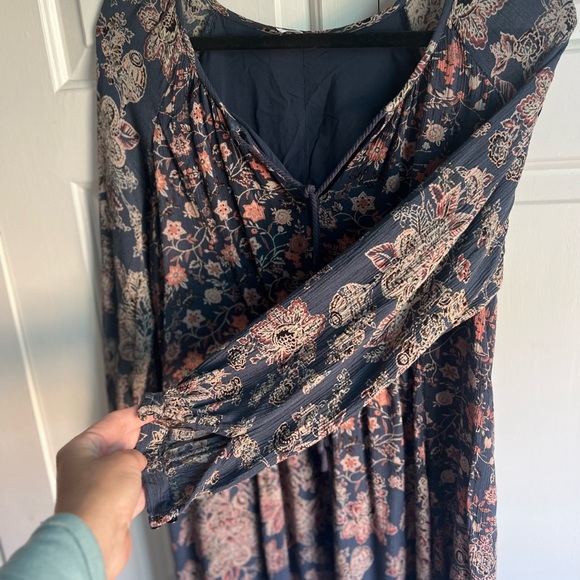 Free People Lucky Loosey Blue Floral dress/tunic  size S - Picture 8 of 8